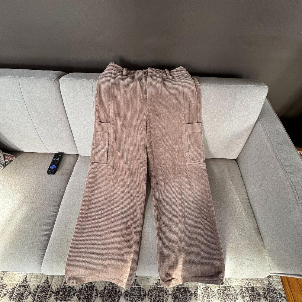 Brown corduroy cargo pants
